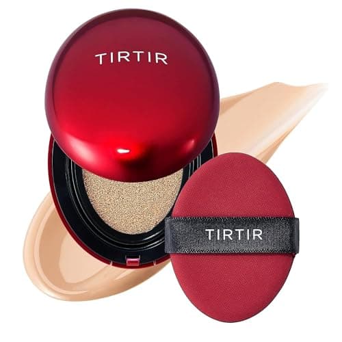 TIRTIR Mask Fit Red Cushion Foundation | Full coverage, Weightless, Skin fit, Satin Glow Finish, Korean Makeup BB Foundation, beauty, Tattoo cover up, Buildable (#23N Sand, 0.63 Fl Oz)
